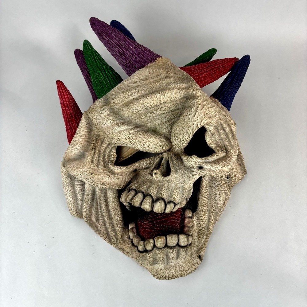 Mask Illusions VTG 1999 Mexico Rubber Halloween Punk Skeleton Spikes Mask Horror